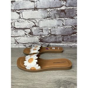 Lucky Brand Floral Daisy Quiet Luxury Beach Slides Sandals Women Sz 6.5M US/37EU